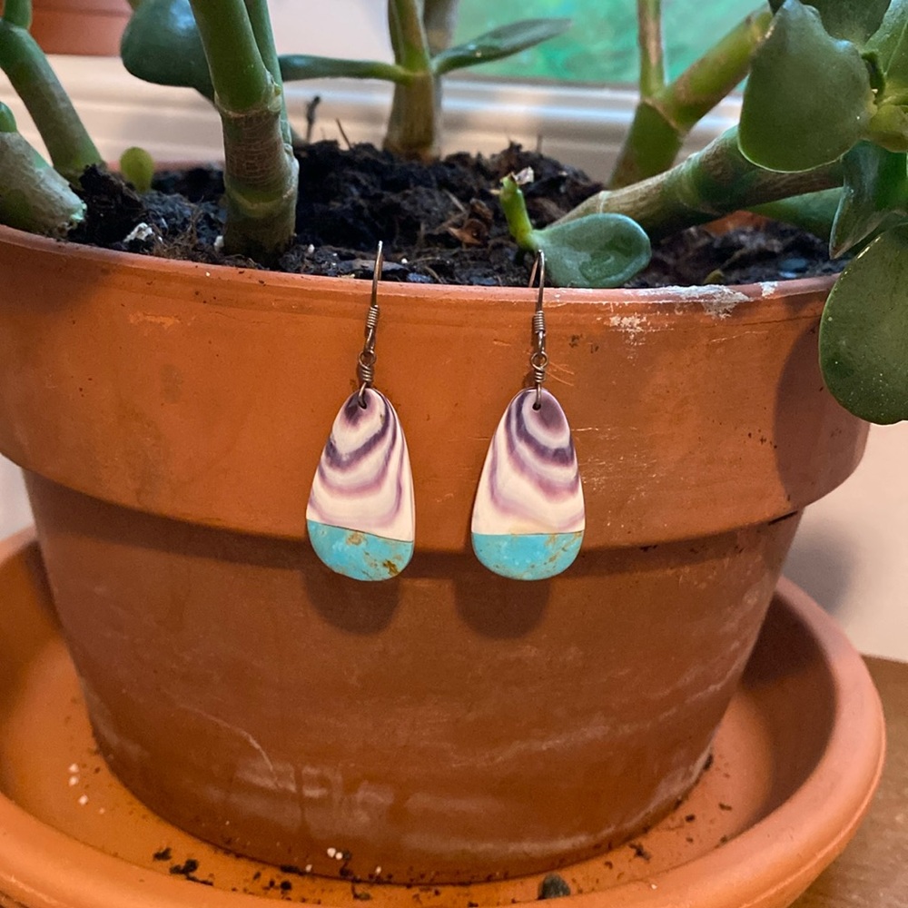 Shell and turquoise earrings